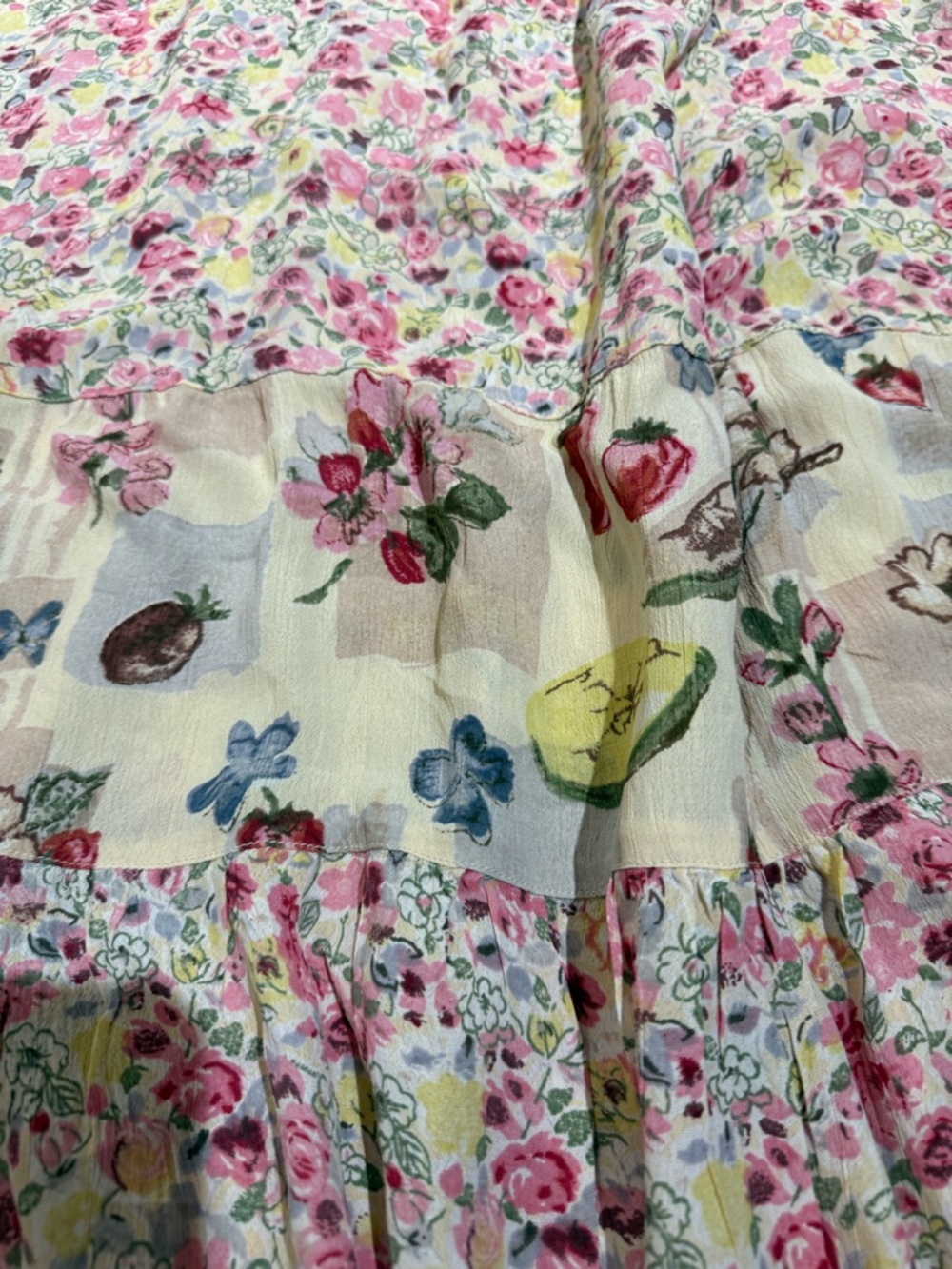 Victoria Holley Floral Tiered Rayon Maxi Boho Sundress- Pink and Yellow - Picture 9 of 9